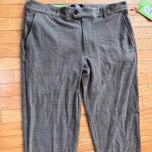 Houston White Men Brown Plaid Straight Leg Trouser Pants Size L NWT